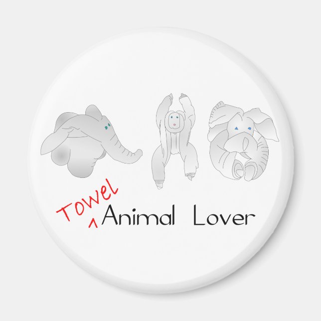 Aimant Amoureux des animaux de serviettes (Devant)
