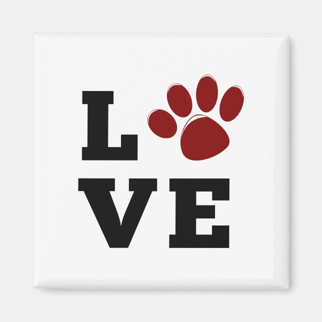 Aimant Amoureux des animaux Empreinte de patte d'amour Am (Devant)