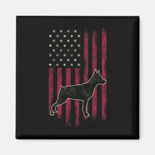 Aimant Amoureux du chien Pinscher Nain Drapeau Américain