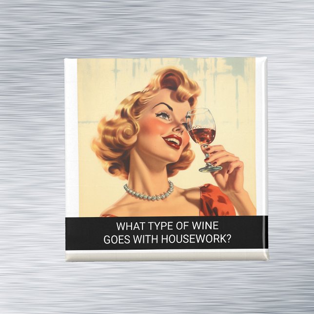 Aimant Amoureux du vin Funny Retro les années 50 Dire (Créateur téléchargé)