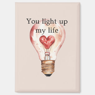 Aimant Ampoule du coeur illuminer ma vie