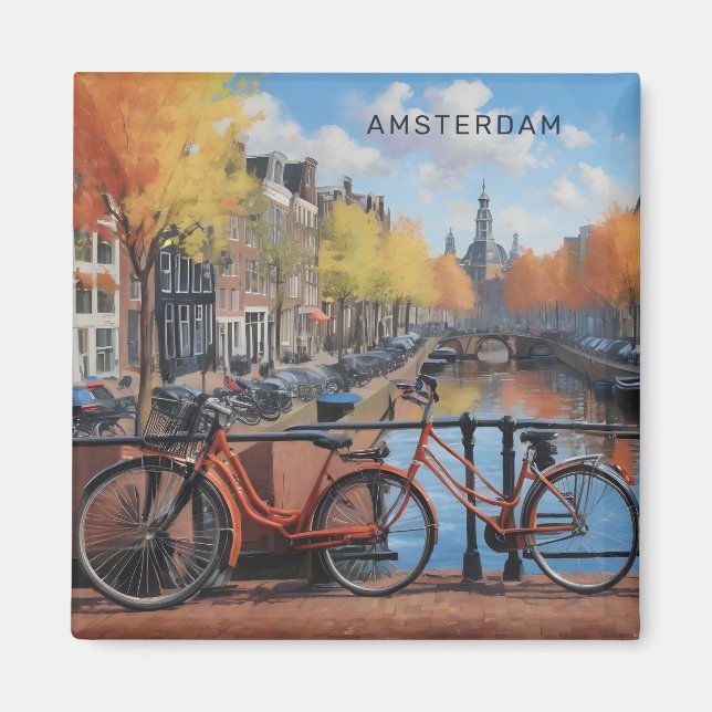 Aimant Amsterdam de texte personnalisé (Devant)