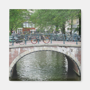 Aimant Amsterdam va à vélo l'aimant de réfrigérateur