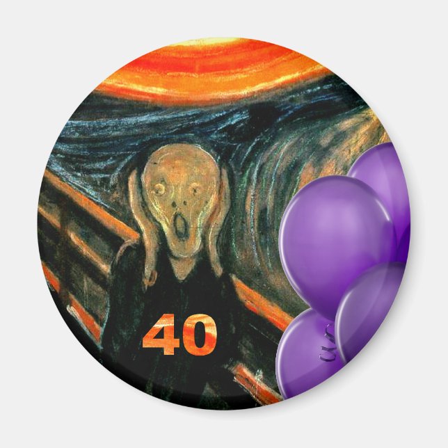 Aimant Amusant 40ème anniversaire (Devant)