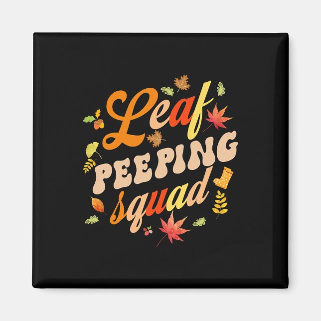 Aimant Amusant automne saison Feuilles Peeper Leaf Peepin (Devant)