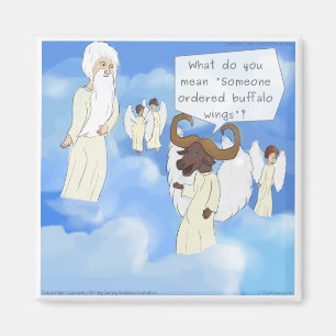 Aimant Amusant Buffalo ailes dans le don du ciel