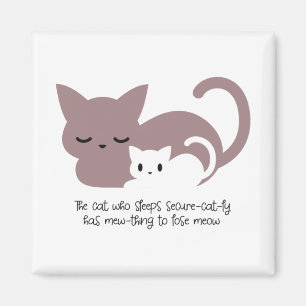 Aimant Amusant chat couché et art I