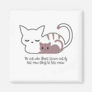 Aimant Amusant chat couché et Art II