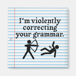 Aimant Amusant "Correction Silencieuse De Votre Grammaire