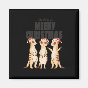 Aimant Amusant Famille De Noël Qui Correspond Meerkat Ont