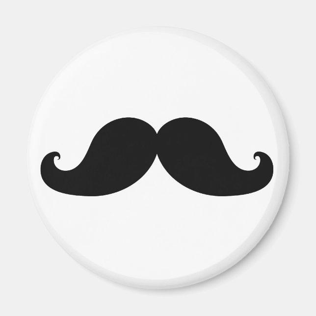 Aimant Amusant Humour de moustache noire (Devant)
