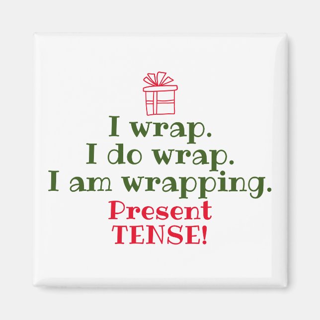 Aimant Amusant jeu de Noël | Humour de grammaire de vacan (Devant)