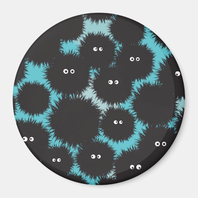 Aimant Amusant monstres noirs moelleux (Devant)