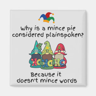 Aimant Amusant Plainspeak Mince Pie Plate Joke