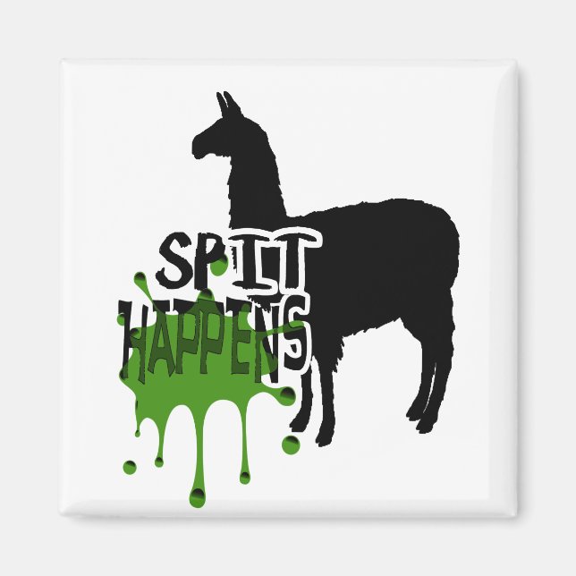 Aimant Amusante Llama mème crache se produit (Devant)