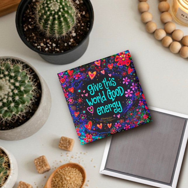 Aimant Amusants Bonne énergie Inspiritisme Floral (Créateur téléchargé)