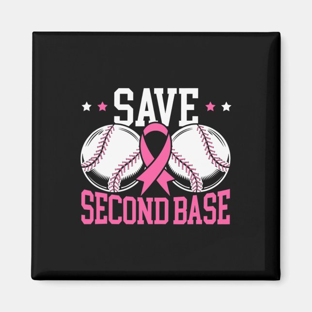 Aimant Amusants Économisez 2e Base de Baseball joueur Can (Devant)