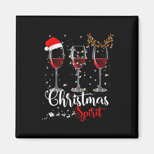 Aimant Amusants Noël Esprits Verres De Vin Noël Vacances (Devant)