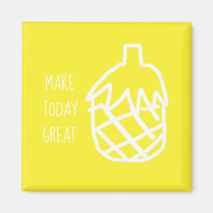 Aimant Ananas jaune design simple et moderne