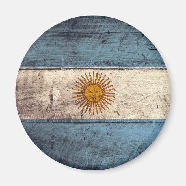 Aimant Ancien drapeau argentin en bois (Devant)
