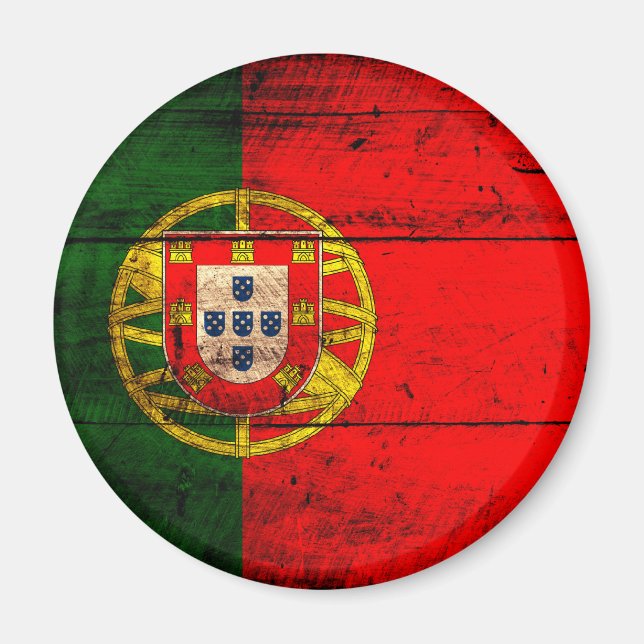 Aimant Ancien drapeau portugais en bois (Devant)