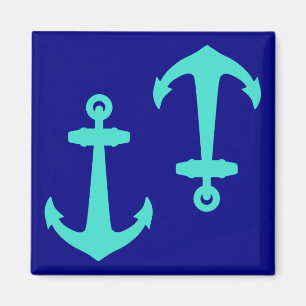 Aimant Ancre De Seagreen Sur Décor Motif Côtier Blanc