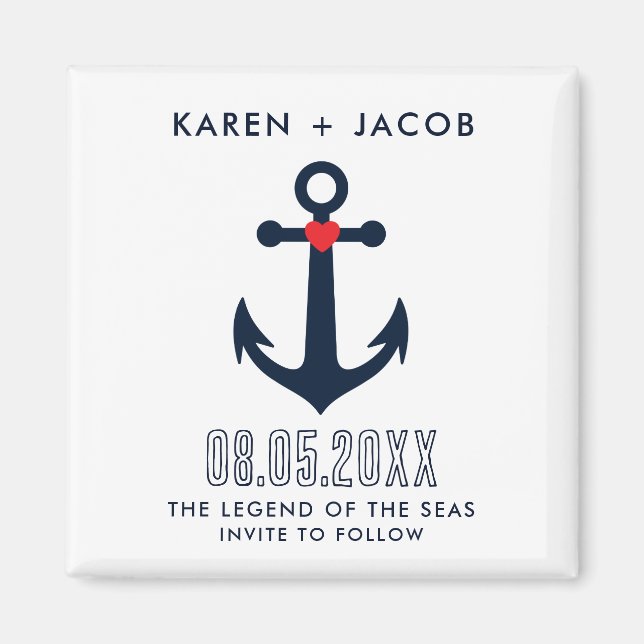 Aimant Ancre Mariage bateau de croisière Enregistrer la d (Devant)