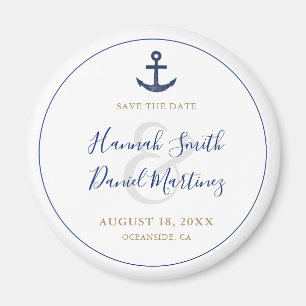Aimant Ancre Nautique Bleu Mariage Enregistrer la Date Ar
