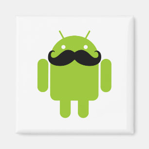 Aimant Android Robot Black Mustache Graphisme