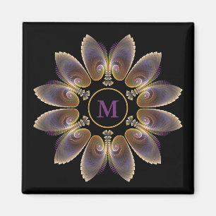 Aimant Ange Abstraite ailes Mandala Monogramme fractal