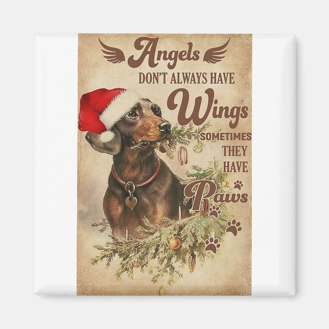 Aimant Angel Christmas Dachshunds (Devant)