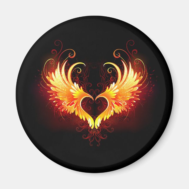 Aimant Angel Fire Heart with Wings (Devant)