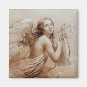 Aimant ANGEL PLAYING LYRA OVER THE CLOUDS brown