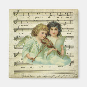 Aimant Anges de Noël victoriens Violon et Partition