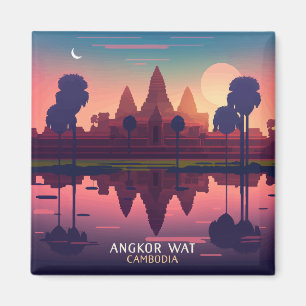 Aimant Angkor Wat Sunrise Cambodge Siem Reap Retro