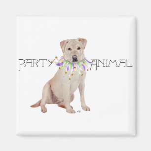Aimant Animal de fête Labrador jaune
