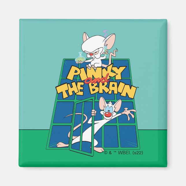 Aimant Animaniacs | Pinky et le graphique de la cage céré (Devant)