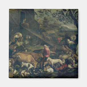 Aimant Animaux entrant dans l'arche (huile sur la toile)