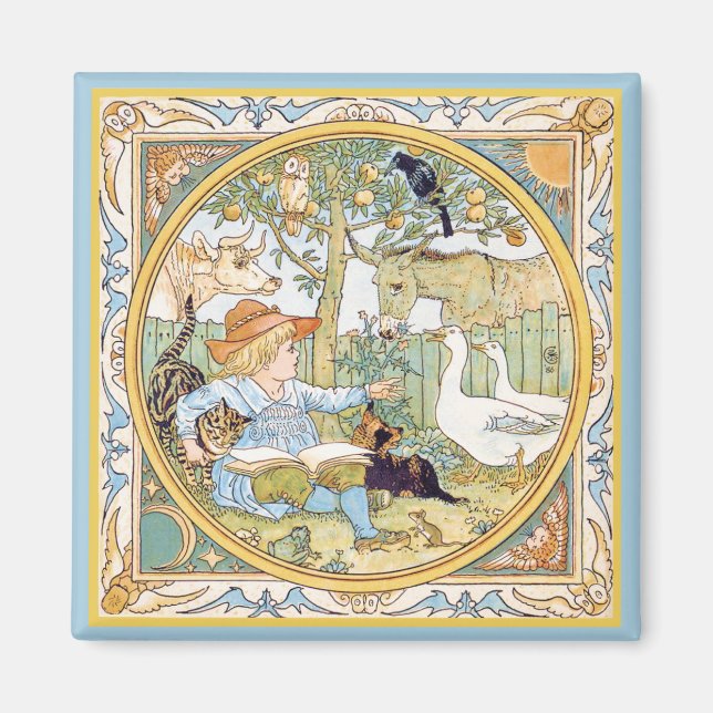 Aimant Animaux vintages (Devant)