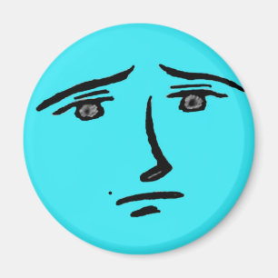 Aimant Anime à visage bleu