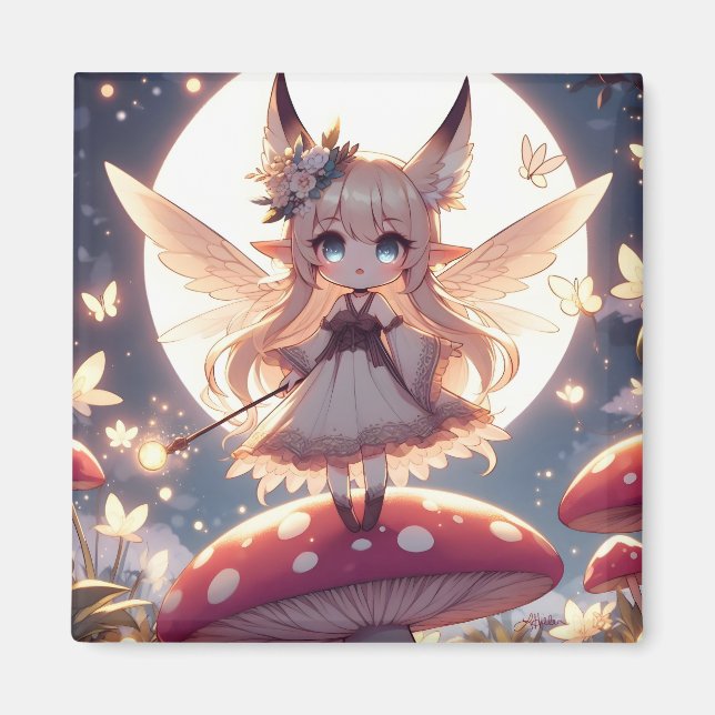 Aimant Anime Girl Pixie Hippie Lune Fée (Devant)