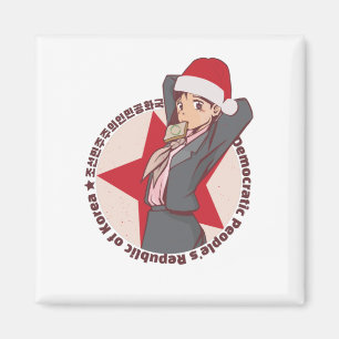 Aimant Anime Sweat-shirt de Noël - Jolie fille coréenne S