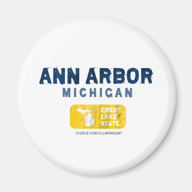 Aimant Ann Arbor Michigan Great Lake State (Devant)