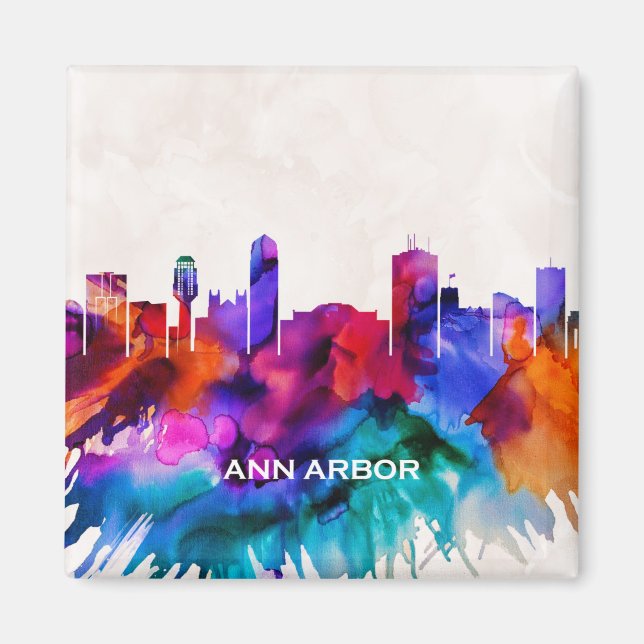 Aimant Ann Arbor Skyline (Devant)