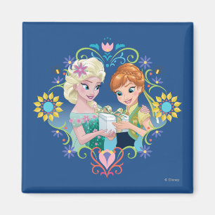 Aimant Anna et Elsa Cadeau pour Soeur