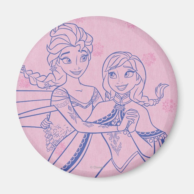 Aimant Anna et Elsa | J'aime ma soeur (Devant)