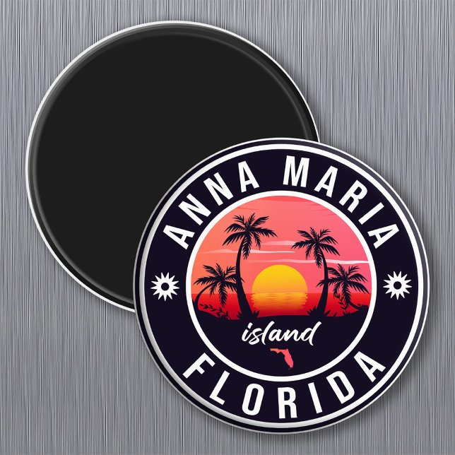 Aimant Anna Maria île Floride Plage Rétro Souvenir (Créateur téléchargé)