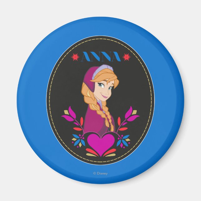 Aimant Anna | Portrait en cercle noir (Devant)