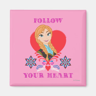 Aimant Anna Portrait en Coeur Rouge