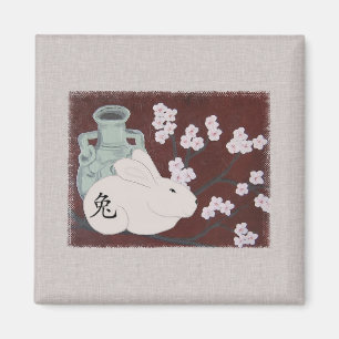 Aimant Année chinoise de l'aimant lapin